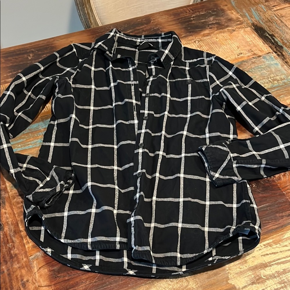 Black Diamond Plaid Shirt in Black and White
